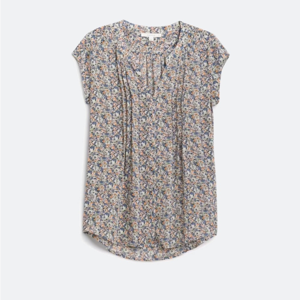 Floral Split Neck Blouse